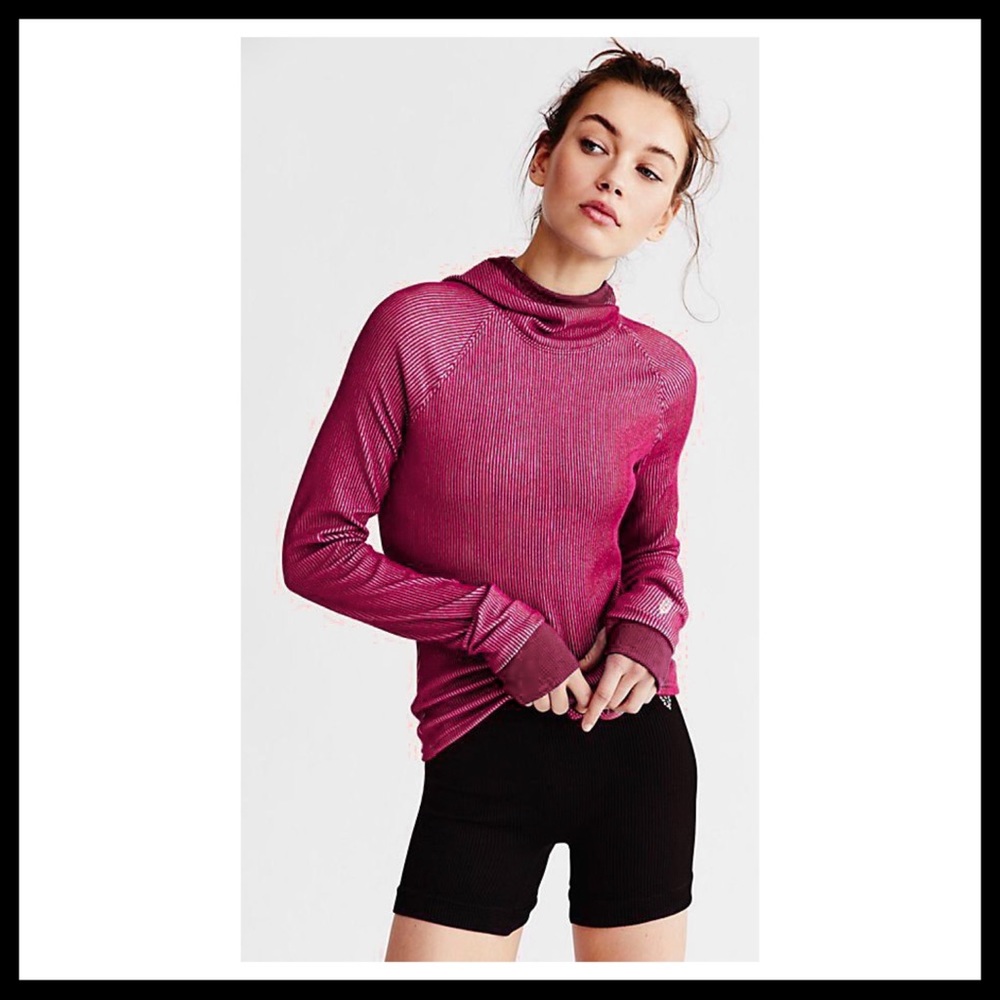 FREE PEOPLE BOHO HOODIE LONG SLEEVES KNIT TOP A2C - Picture 6 of 8
